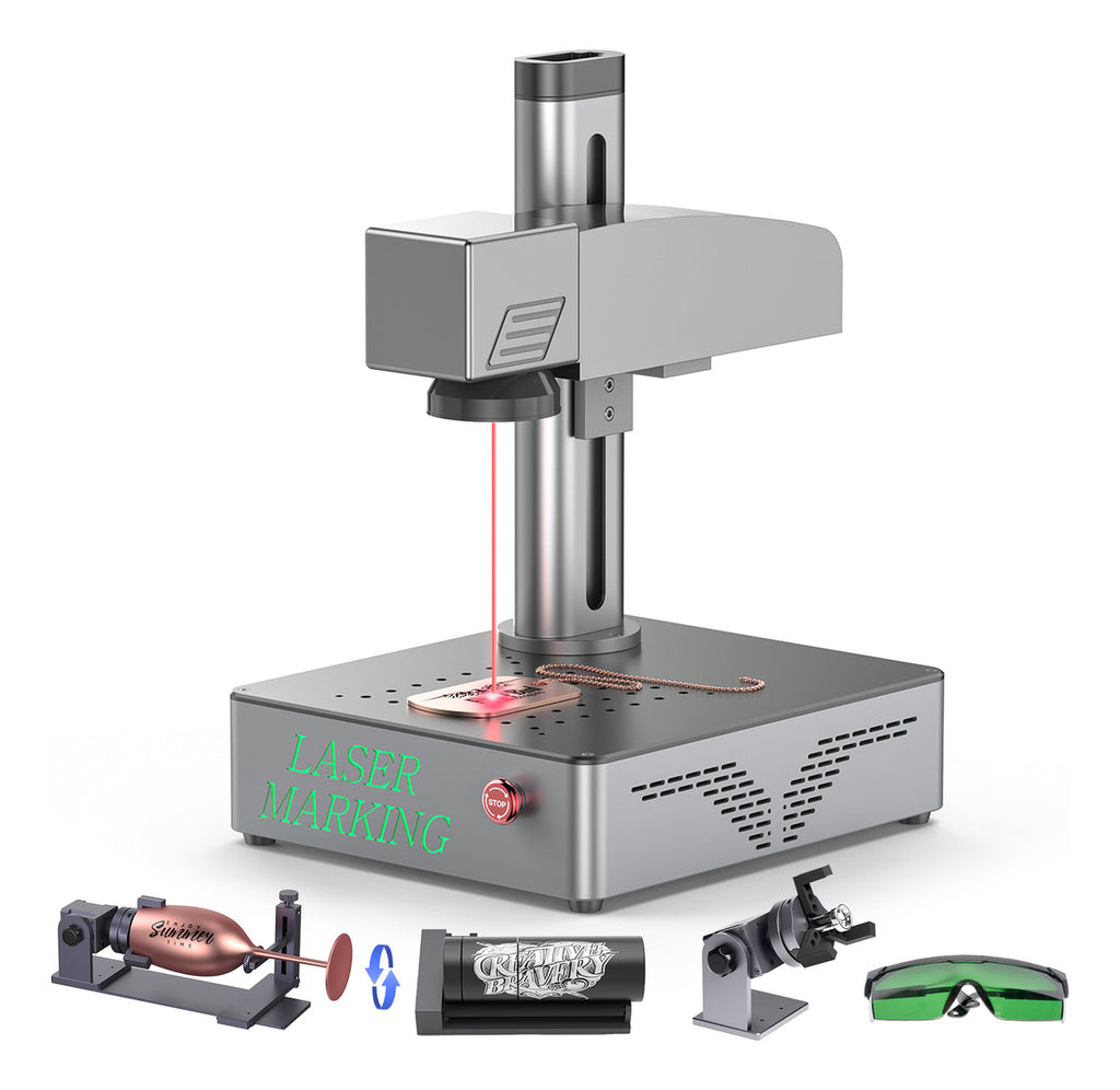 Gravadora Laser Fiber 20w Portátil Metais + Eixo Rotativo