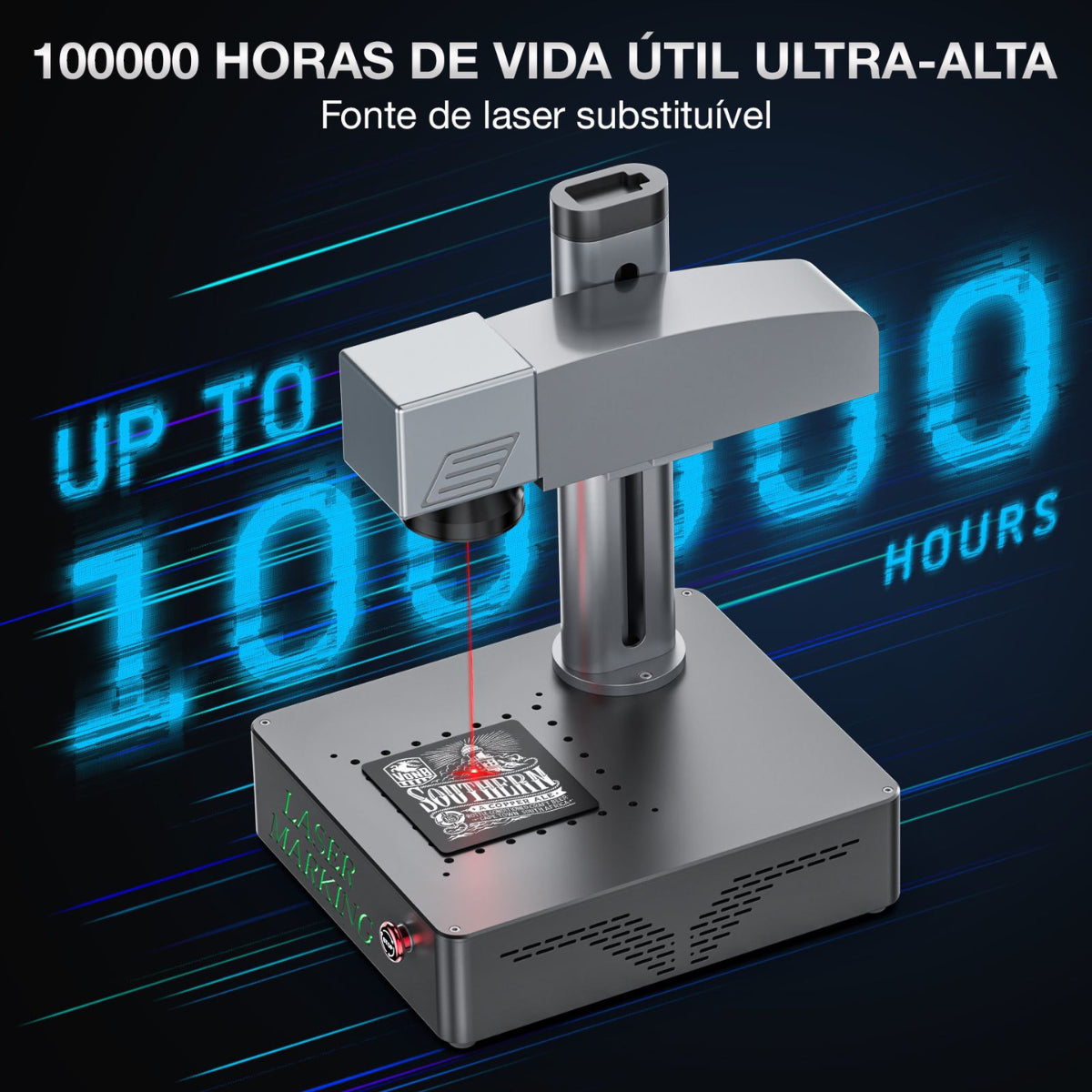 Gravadora Laser Fiber 20w Portátil Metais + Eixo Rotativo