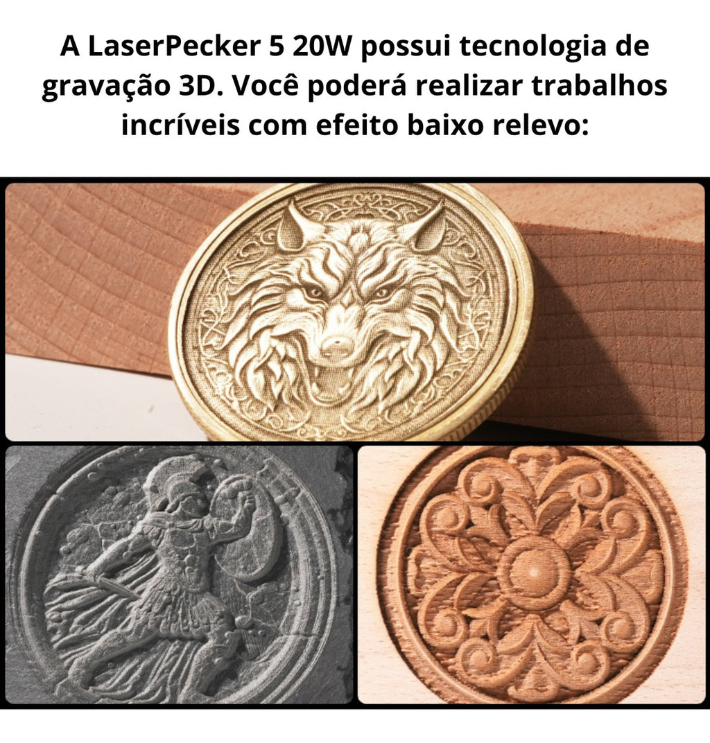 Laserpecker 5 Duplo Laser 20w Máquina Laser Fibra Diodo