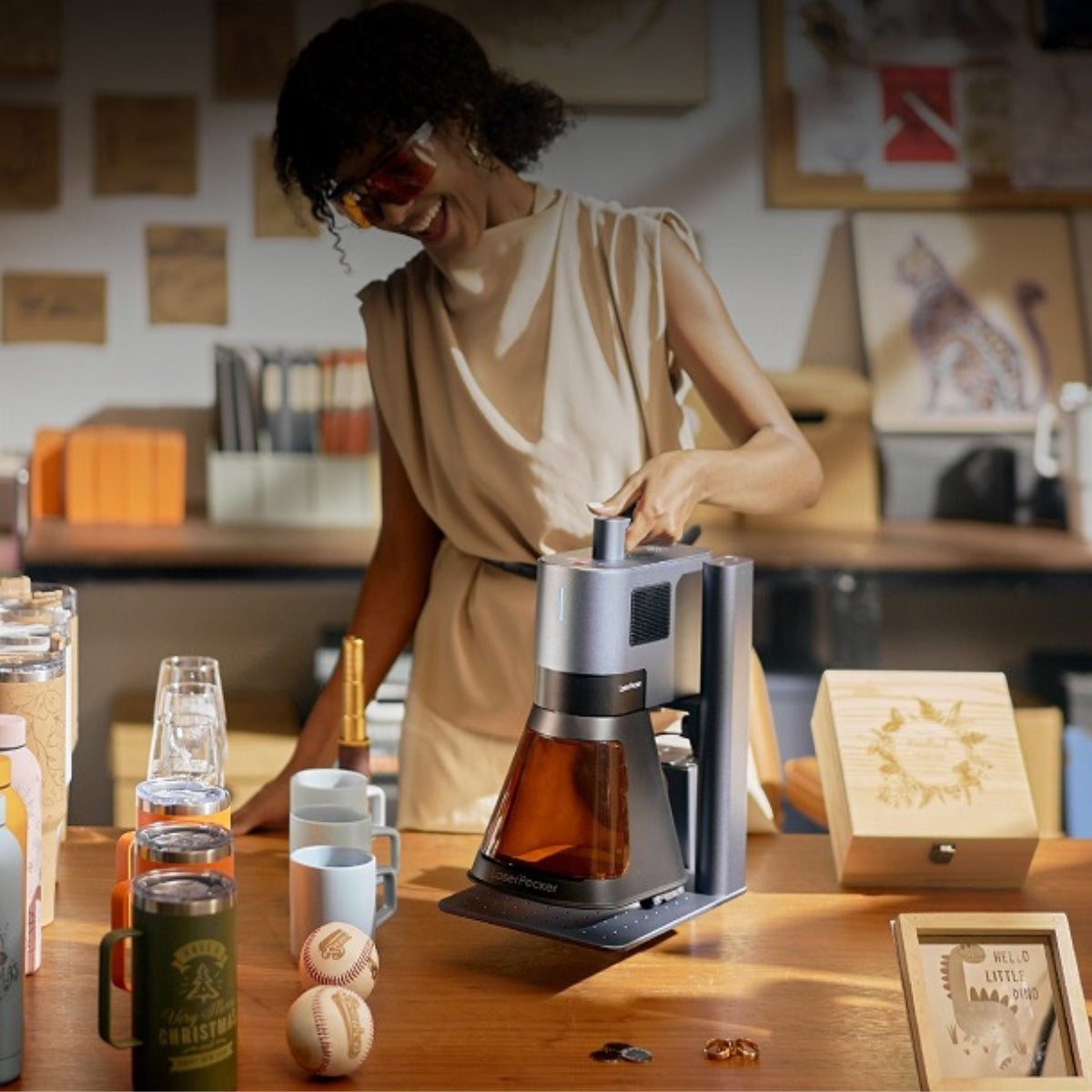 Laserpecker 5 Duplo Laser 20w Máquina Laser Fibra Diodo