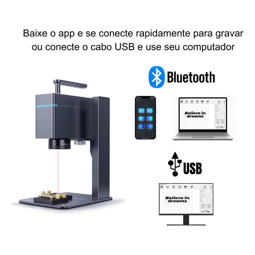 Laserpecker 3 Máquina Laser Gravacao Metais Plasticos
